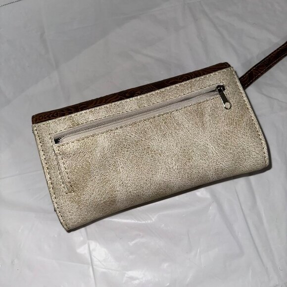 Western Cross Wallet Wristlet With Embellishments & Wrist Strap - Picture 3 of 5